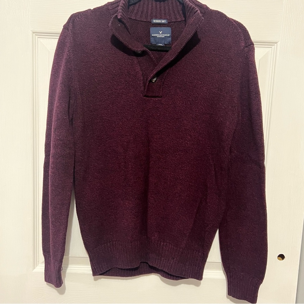💗 American Eagle Outfitters - Mens Burgundy‎ Knit Sweater